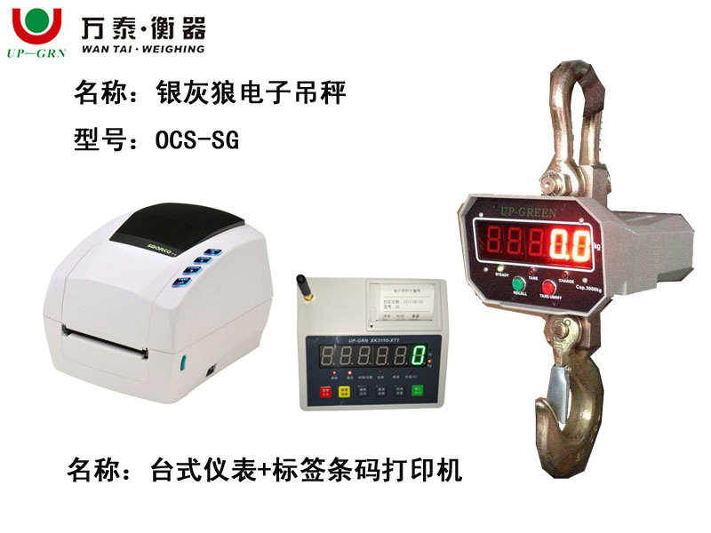 OCS-SG型 银灰狼电子吊秤配标签打印机